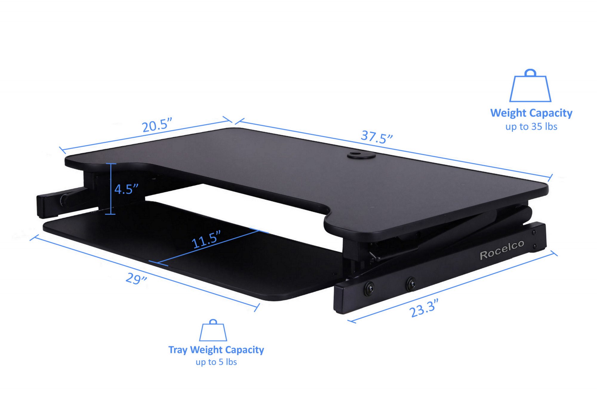 Rocelco Dadr Sit Stand Desk Riser