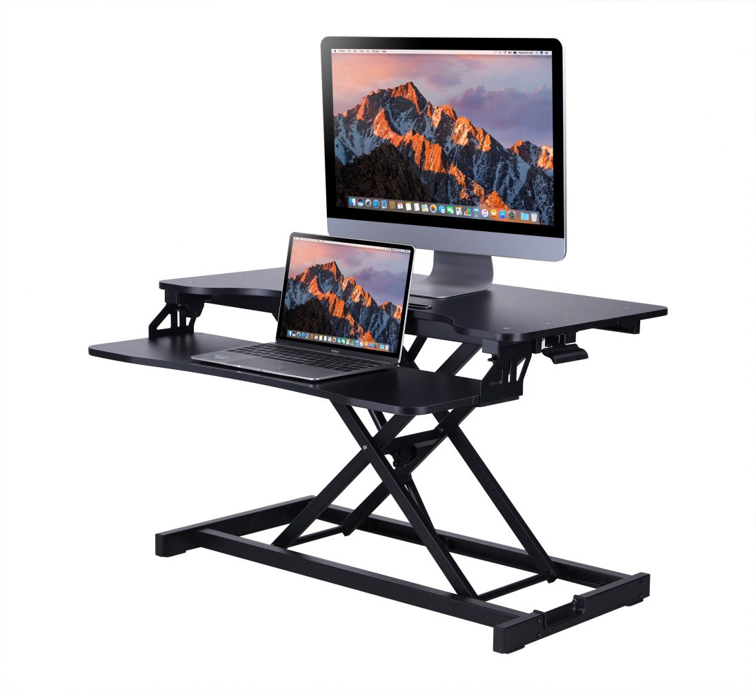 Rocelco VADRB - Sit Stand Desk Riser and Standing Desk Converter %