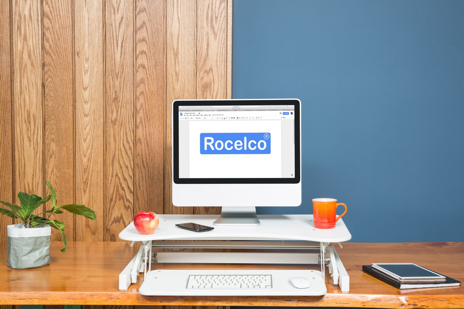 Rocelco Adr White Sit Stand Desk Riser And Standing Desk Converter
