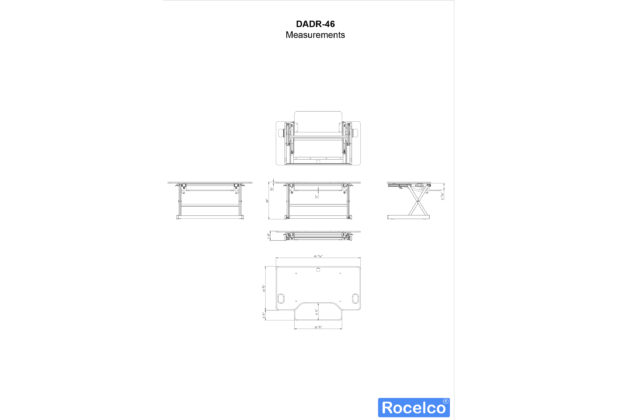 Rocelco DADR-46 - Sit Stand Desk Riser