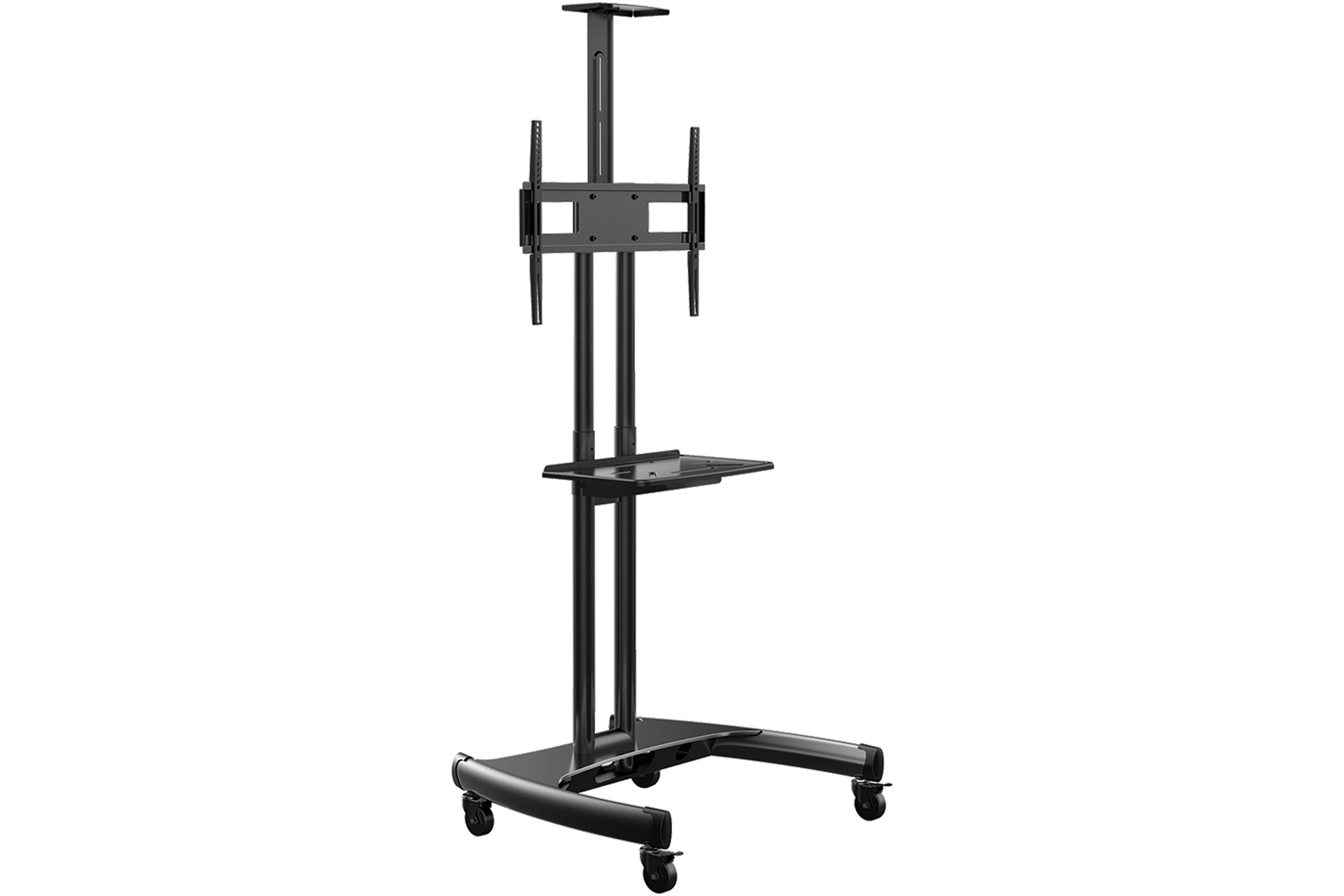 for 40-70 Flat Screen TV Black Rocelco VSTC Adjustable Height Mobile TV Stand with AV and Webcam Shelf